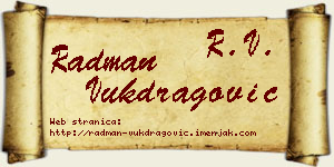 Radman Vukdragović vizit kartica